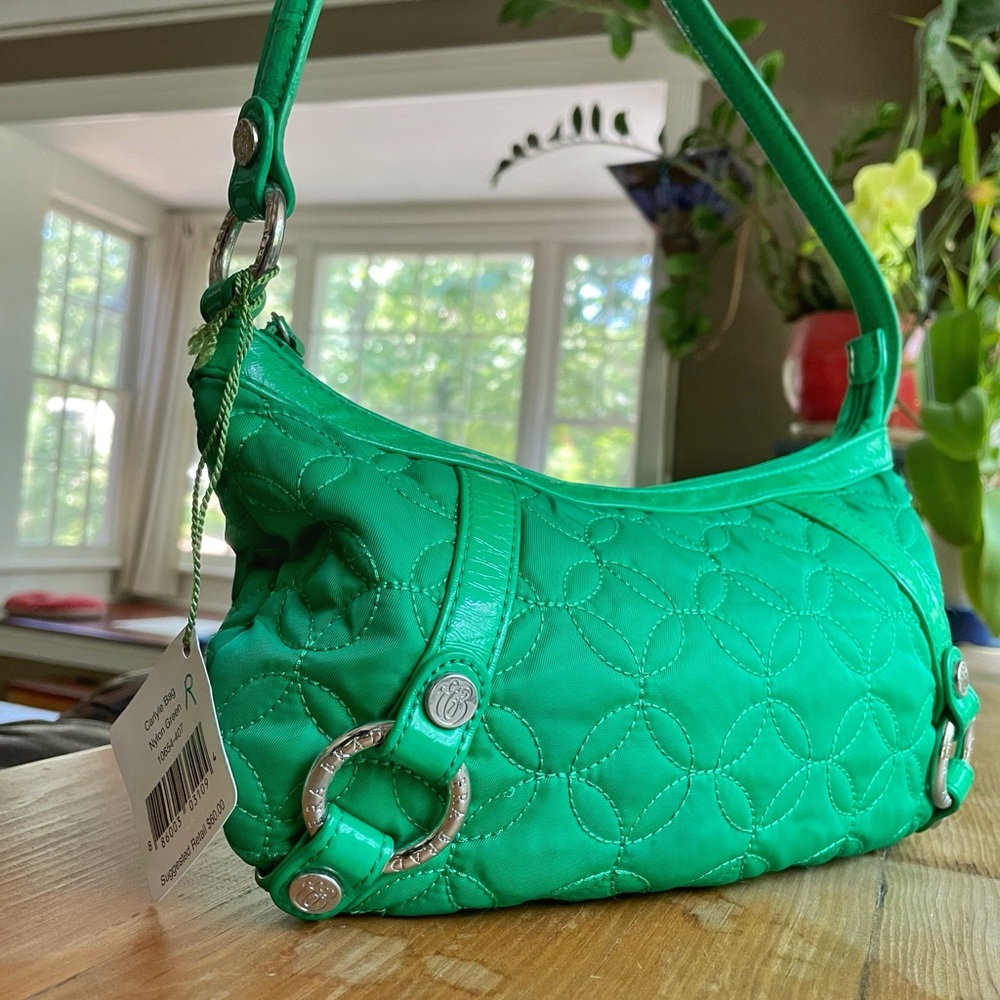 Vera Bradley Carlyle small Bright Green Quilted shoulder bag.